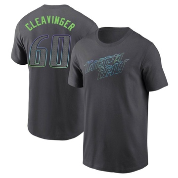 Men's Tampa Bay Rays Garrett Cleavinger ＃60 2024 City Connect T-Shirt - Charcoal