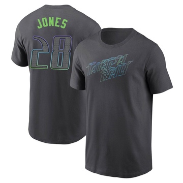 Men's Tampa Bay Rays Greg Jones ＃28 2024 City Connect T-Shirt - Charcoal