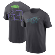 Men's Tampa Bay Rays Hunter Bigge ＃43 2024 City Connect T-Shirt - Charcoal