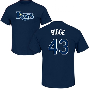 Men's Tampa Bay Rays Hunter Bigge ＃43 Roster Name & Number T-Shirt - Navy