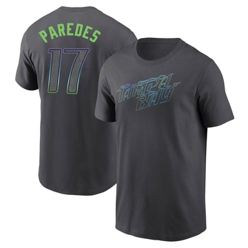 Men's Tampa Bay Rays Isaac Paredes ＃17 2024 City Connect T-Shirt - Charcoal