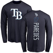 Men's Tampa Bay Rays Isaac Paredes ＃17 Backer Long Sleeve T-Shirt - Navy