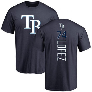 Men's Tampa Bay Rays Jacob Lopez ＃74 Backer T-Shirt - Navy