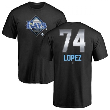 Men's Tampa Bay Rays Jacob Lopez ＃74 Midnight Mascot T-Shirt - Black