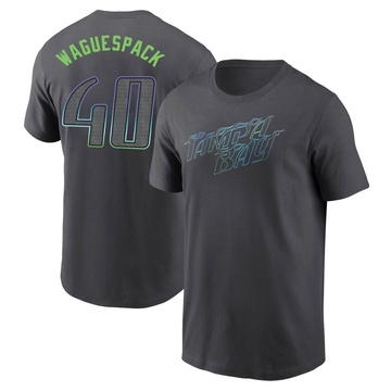 Men's Tampa Bay Rays Jacob Waguespack ＃40 2024 City Connect T-Shirt - Charcoal