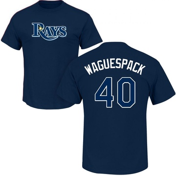 Men's Tampa Bay Rays Jacob Waguespack ＃40 Roster Name & Number T-Shirt - Navy