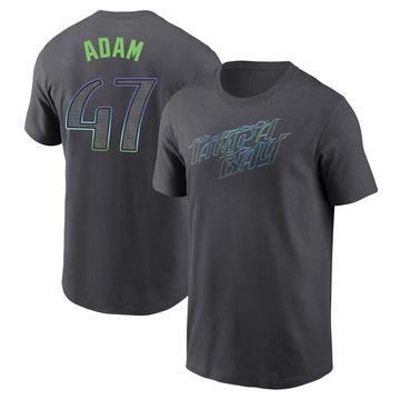 Men's Tampa Bay Rays Jason Adam ＃47 2024 City Connect T-Shirt - Charcoal