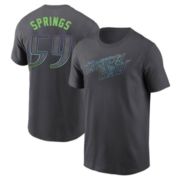 Men's Tampa Bay Rays Jeffrey Springs ＃59 2024 City Connect T-Shirt - Charcoal