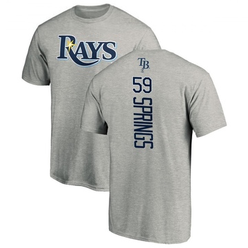 Men's Tampa Bay Rays Jeffrey Springs ＃59 Backer T-Shirt Ash