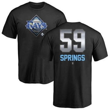 Men's Tampa Bay Rays Jeffrey Springs ＃59 Midnight Mascot T-Shirt - Black