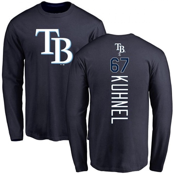 Men's Tampa Bay Rays Joel Kuhnel ＃67 Backer Long Sleeve T-Shirt - Navy