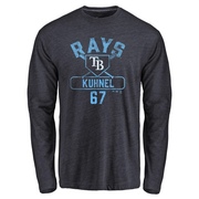 Men's Tampa Bay Rays Joel Kuhnel ＃67 Base Runner Long Sleeve T-Shirt - Navy