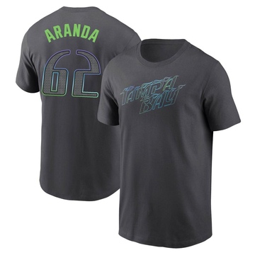 Men's Tampa Bay Rays Jonathan Aranda ＃62 2024 City Connect T-Shirt - Charcoal