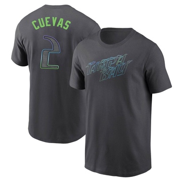 Men's Tampa Bay Rays Jonathan Cuevas ＃2 2024 City Connect T-Shirt - Charcoal