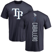 Men's Tampa Bay Rays Jose Caballero ＃7 Backer T-Shirt - Navy