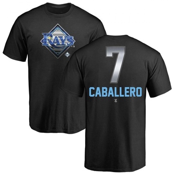 Men's Tampa Bay Rays Jose Caballero ＃7 Midnight Mascot T-Shirt - Black