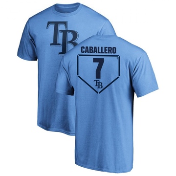 Men's Tampa Bay Rays Jose Caballero ＃7 RBI T-Shirt - Light Blue