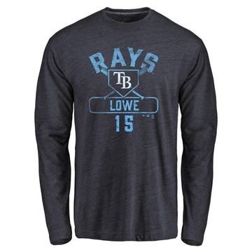 Men's Tampa Bay Rays Josh Lowe ＃15 Base Runner Long Sleeve T-Shirt - Navy