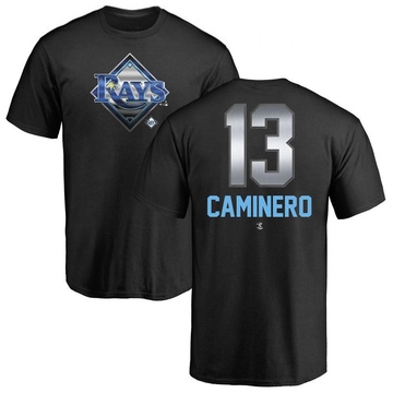 Men's Tampa Bay Rays Junior Caminero ＃13 Midnight Mascot T-Shirt - Black