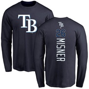 Men's Tampa Bay Rays Kameron Misner ＃26 Backer Long Sleeve T-Shirt - Navy