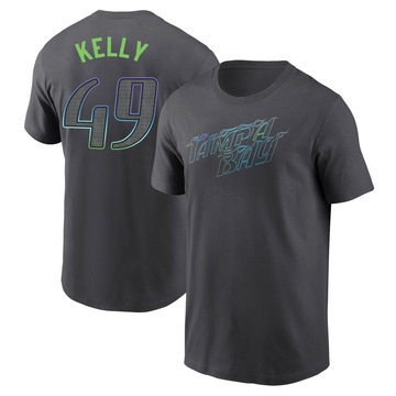 Men's Tampa Bay Rays Kevin Kelly ＃49 2024 City Connect T-Shirt - Charcoal