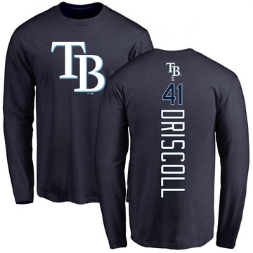 Men's Tampa Bay Rays Logan Driscoll ＃41 Backer Long Sleeve T-Shirt - Navy