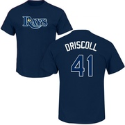 Men's Tampa Bay Rays Logan Driscoll ＃41 Roster Name & Number T-Shirt - Navy