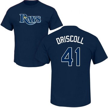 Men's Tampa Bay Rays Logan Driscoll ＃41 Roster Name & Number T-Shirt - Navy