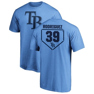 Men's Tampa Bay Rays Manuel Rodriguez ＃39 RBI T-Shirt - Light Blue