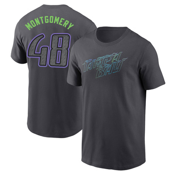 Men's Tampa Bay Rays Mason Montgomery ＃48 2024 City Connect T-Shirt - Charcoal