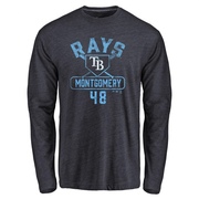 Men's Tampa Bay Rays Mason Montgomery ＃48 Base Runner Long Sleeve T-Shirt - Navy