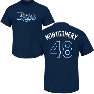 Men's Tampa Bay Rays Mason Montgomery ＃48 Roster Name & Number T-Shirt - Navy