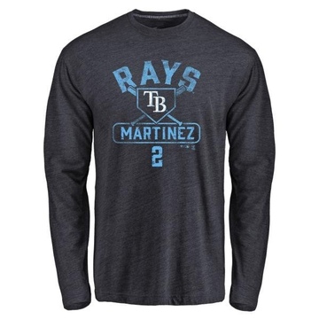 Men's Tampa Bay Rays Michael Martinez ＃2 Base Runner Long Sleeve T-Shirt - Navy