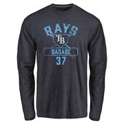 Men's Tampa Bay Rays Osleivis Basabe ＃37 Base Runner Long Sleeve T-Shirt - Navy