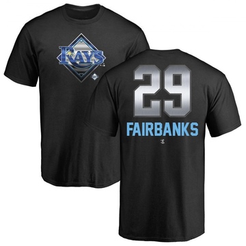 Men's Tampa Bay Rays Pete Fairbanks ＃29 Midnight Mascot T-Shirt - Black