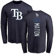 Men's Tampa Bay Rays Phil Maton ＃88 Backer Long Sleeve T-Shirt - Navy