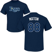 Men's Tampa Bay Rays Phil Maton ＃88 Roster Name & Number T-Shirt - Navy