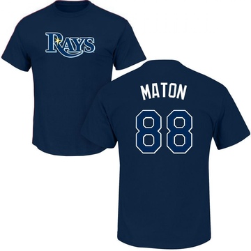 Men's Tampa Bay Rays Phil Maton ＃88 Roster Name & Number T-Shirt - Navy
