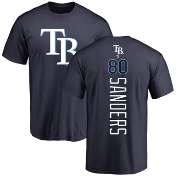 Men's Tampa Bay Rays Phoenix Sanders ＃80 Backer T-Shirt - Navy