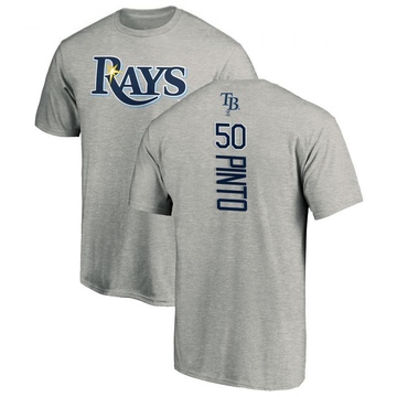 Men's Tampa Bay Rays Rene Pinto ＃50 Backer T-Shirt Ash