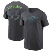 Men's Tampa Bay Rays Richard Lovelady ＃55 2024 City Connect T-Shirt - Charcoal