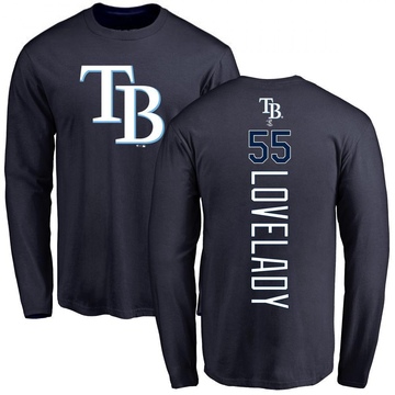 Men's Tampa Bay Rays Richard Lovelady ＃55 Backer Long Sleeve T-Shirt - Navy