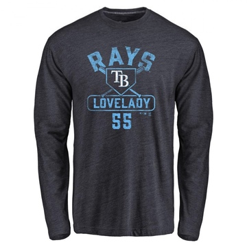 Men's Tampa Bay Rays Richard Lovelady ＃55 Base Runner Long Sleeve T-Shirt - Navy