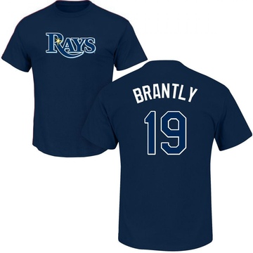 Men's Tampa Bay Rays Rob Brantly ＃19 Roster Name & Number T-Shirt - Navy