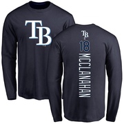 Men's Tampa Bay Rays Shane McClanahan ＃18 Backer Long Sleeve T-Shirt - Navy