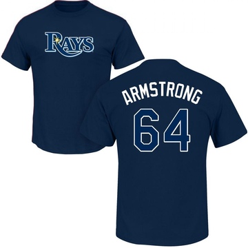 Men's Tampa Bay Rays Shawn Armstrong ＃64 Roster Name & Number T-Shirt - Navy