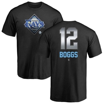 Men's Tampa Bay Rays Wade Boggs ＃12 Midnight Mascot T-Shirt - Black
