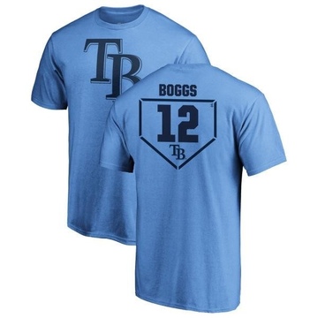 Men's Tampa Bay Rays Wade Boggs ＃12 RBI T-Shirt - Light Blue
