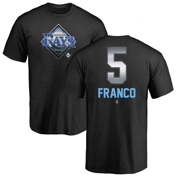 Men's Tampa Bay Rays Wander Franco ＃5 Midnight Mascot T-Shirt - Black