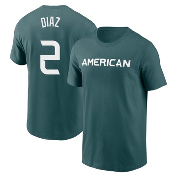 Men's Tampa Bay Rays Yandy Diaz ＃2 Game American League 2023 All-Star Name & Number T-Shirt - Teal